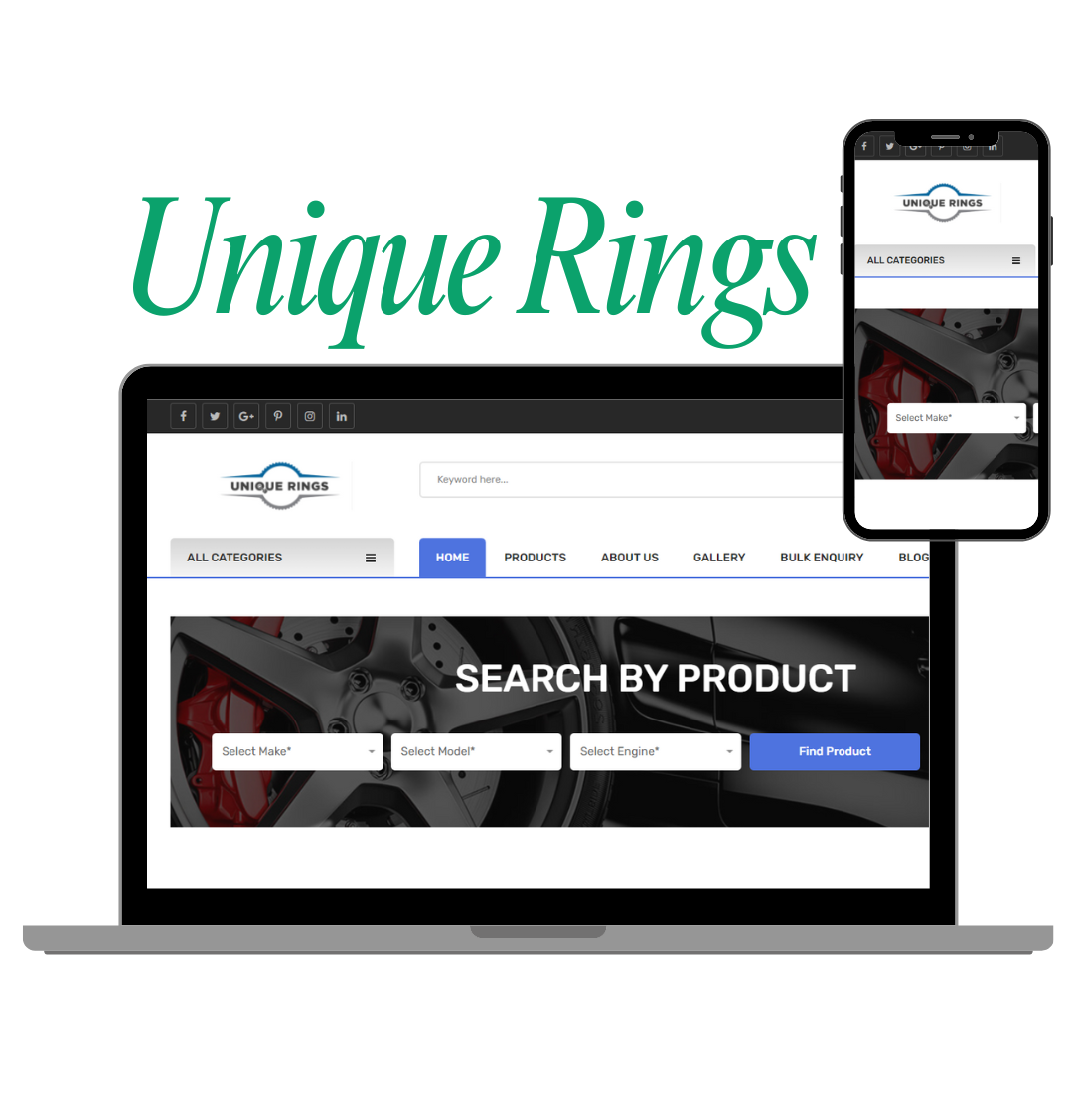 Unique Rings - SBM Web Solution Project